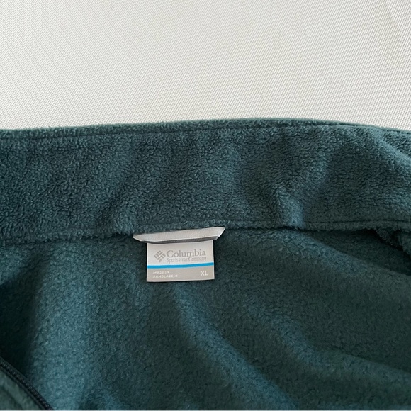 Columbia Men's Fleece Jacket Size XL Green Front Zip Closure Comfy Soft - Picture 8 of 9